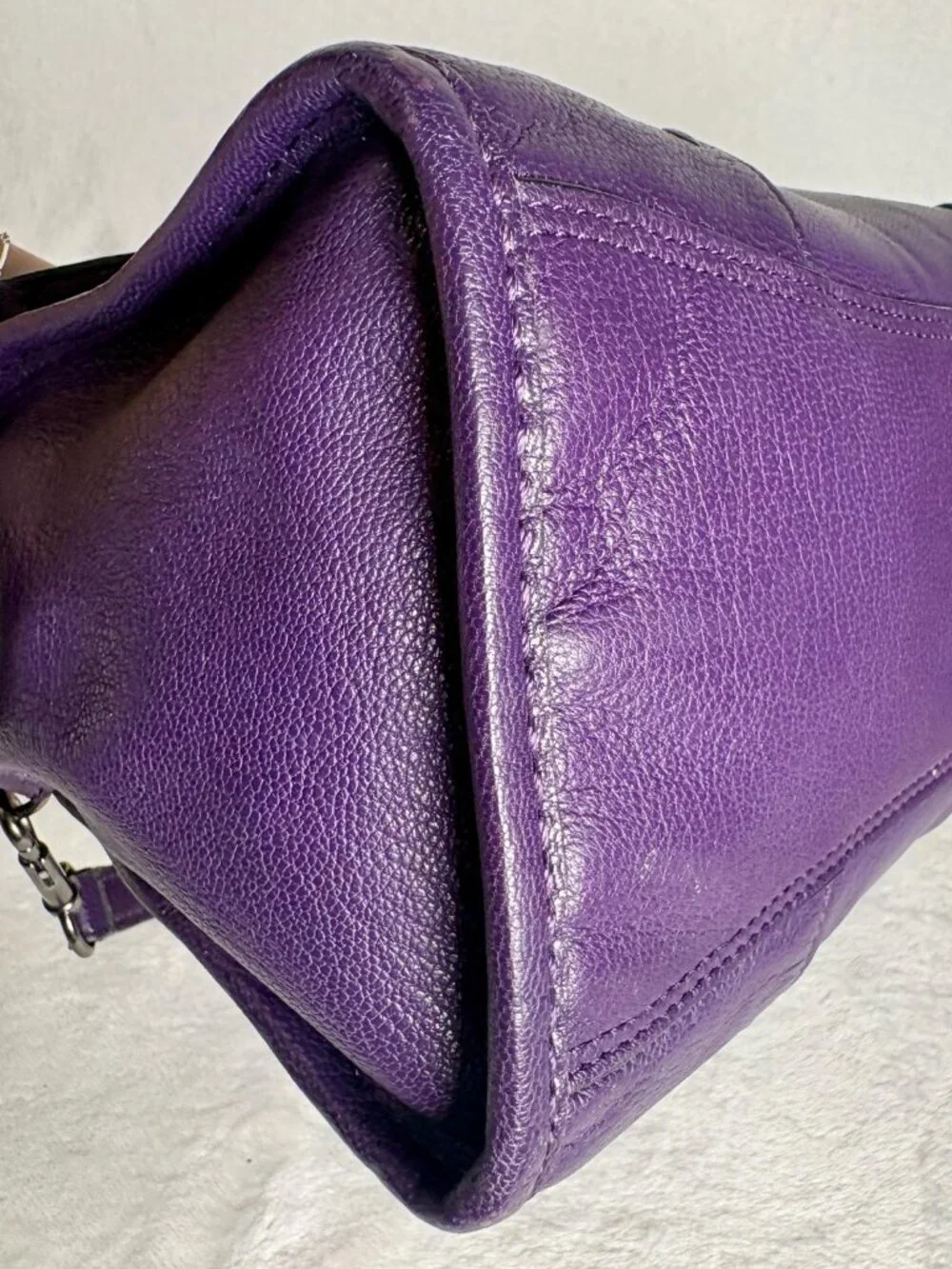 Coach Rhyder 24 Satchel in Deep Plum/Purple with Charm - Picture 10 of 15